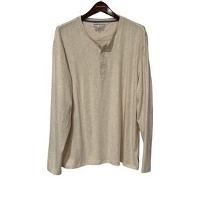 Jachs NY, 3 button Henley, Cream Color, Size XL, 1405V